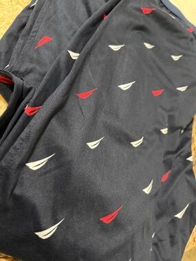 Nautica Black Sleep Pants with White & Red Sail Motif